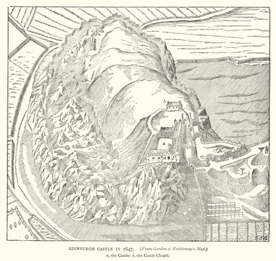 Kasteel van Edinburgh in 1647 door English School
